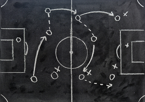 Chalkboard with coaching plan